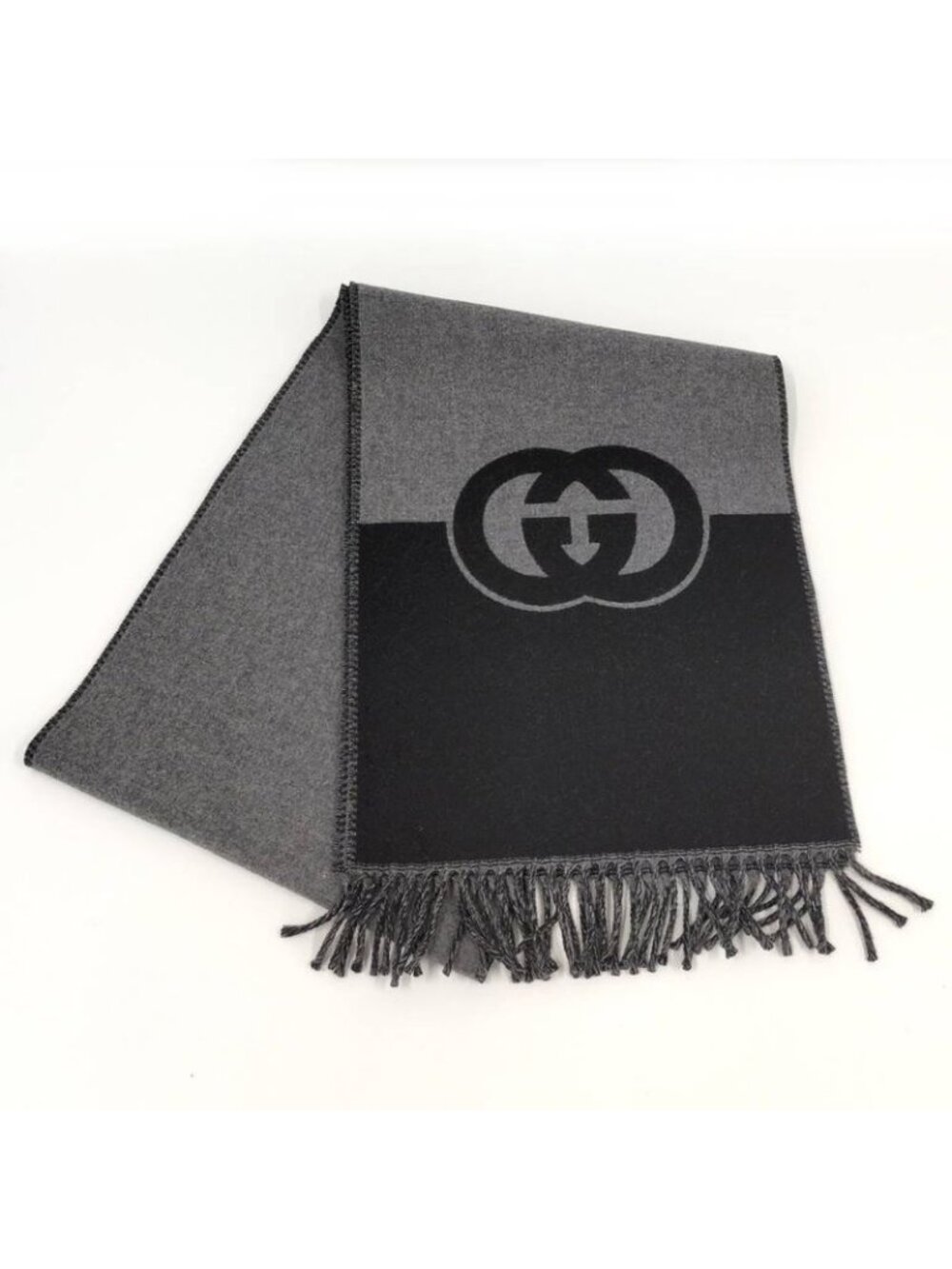 Gucci Muffler Interlocking Wool Cashmere Scarf